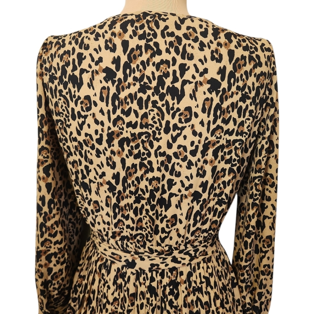 J CREW Carly Leopard Print Pleated Midi Dress - Size S - Picture 11 of 16